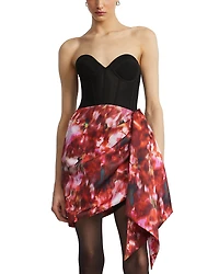 Bcbgmaxazria Mixed Media Wrap Mini Dress