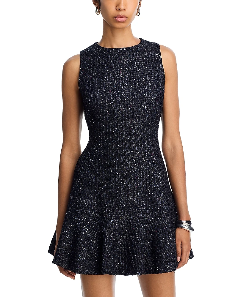 Aqua Bubble Tweed Sleeveless Mini Dress - Exclusive