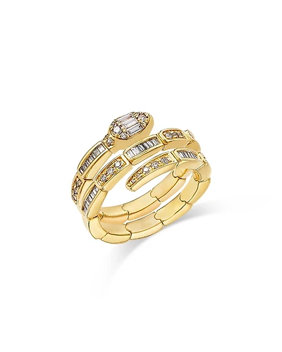 Bloomingdale's Fine Collection Diamond Round & Baguette Serpent Ring