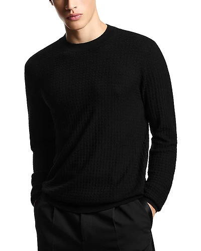 Emporio Armani Wool Geometric Square Jacquard Sweater