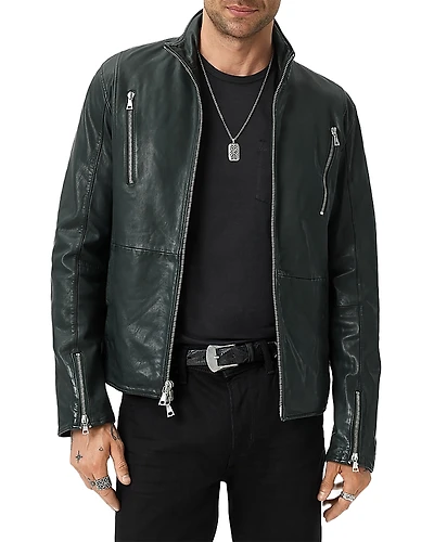 John Varvatos Jared Racer Leather Jacket