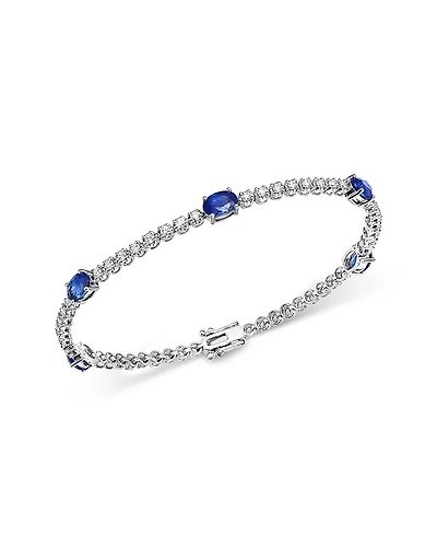 Bloomingdale's Fine Collection Gemstone & Diamond Tennis Bracelet