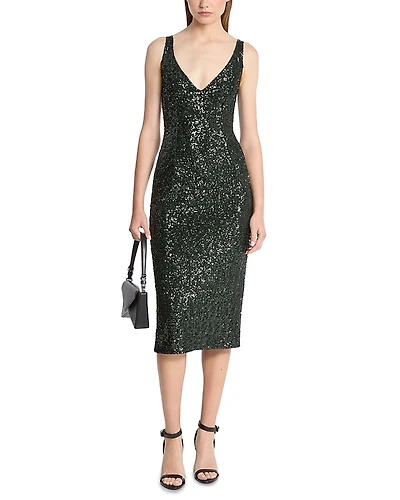 Michael Kors Portrait Sheath Sequin Dress