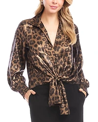 Karen Kane Long Sleeve Tie Front Top