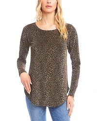 Karen Kane Metallic Knit Shirttail Top