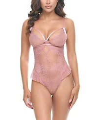Oh La Cheri Flora Sheer Lace Teddy