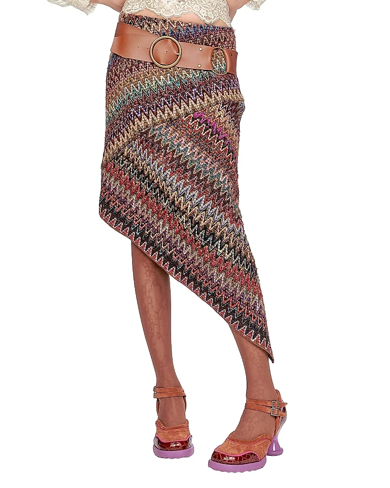 Anna Sui Bargello Multi Asymmetrical Skirt