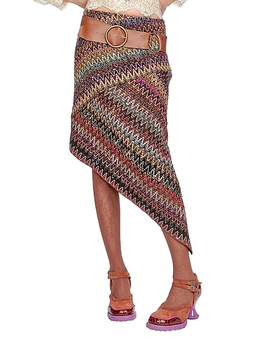 Anna Sui Bargello Multi Asymmetrical Skirt