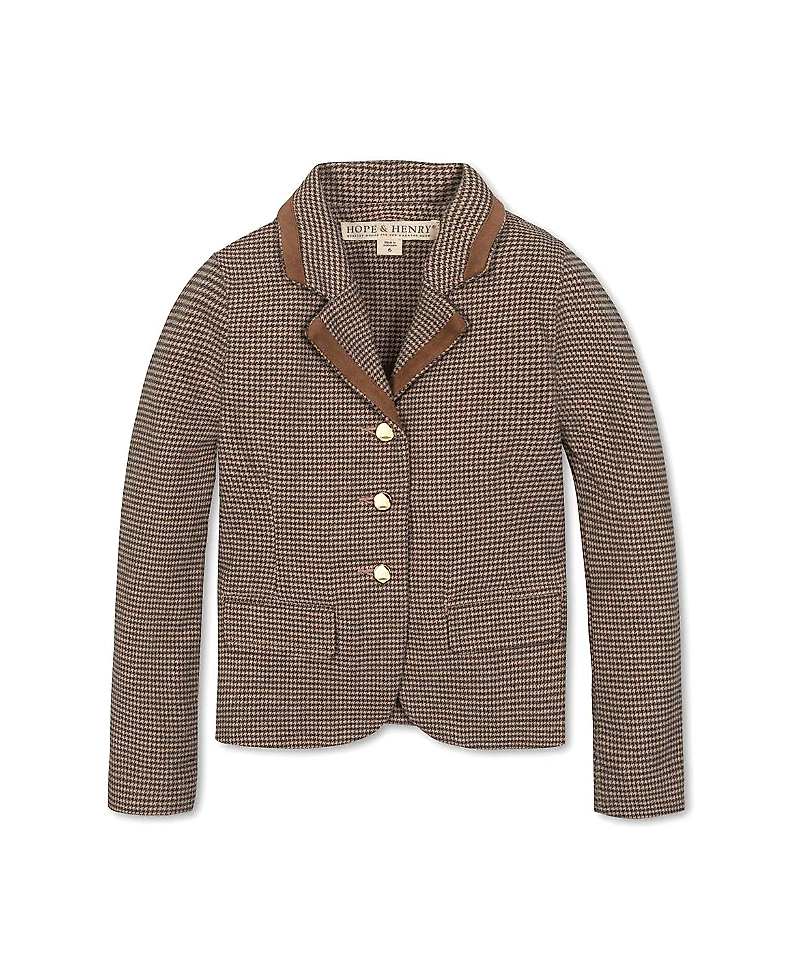 Hope & Henry Girls' Organic Brushed Cotton Dress Blazer - Little Kid