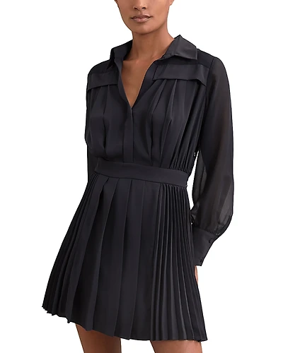 Reiss Giselle Pleat Flippy Minidress