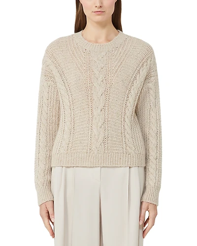 Max Mara Studio Crasso Crewneck Cable Knit Sweater