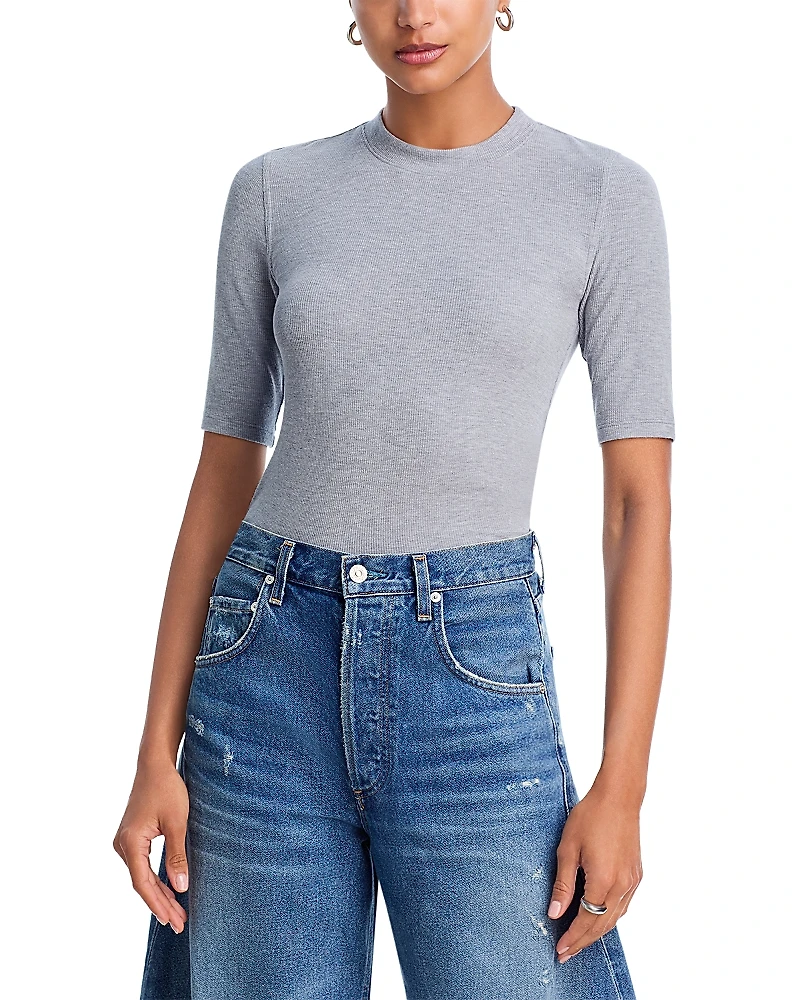 Frame The Heather Ribbed Crewneck Tee