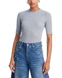 Frame The Heather Ribbed Crewneck Tee