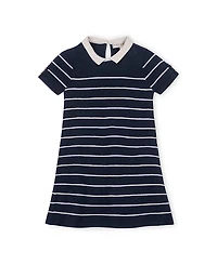 Hope & Henry Girls' Organic Short Sleeve Milano Sweater Dress with Collar - Little Kid, Big Kid