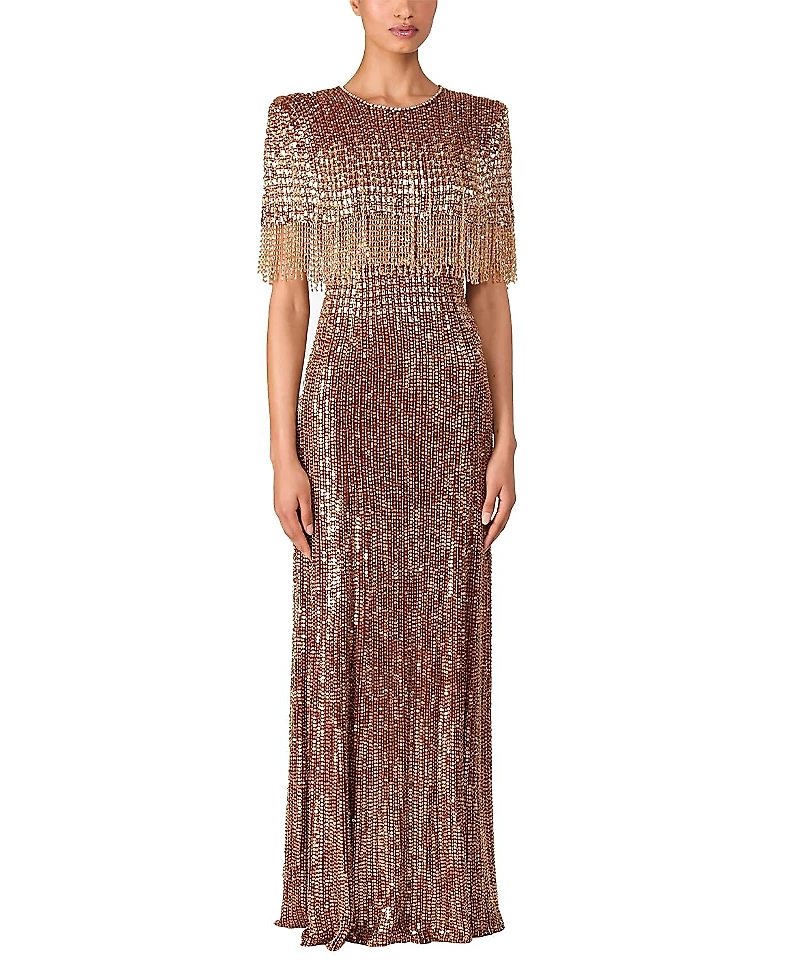 Jenny Packham Lyla Sequin-Embellished Gown