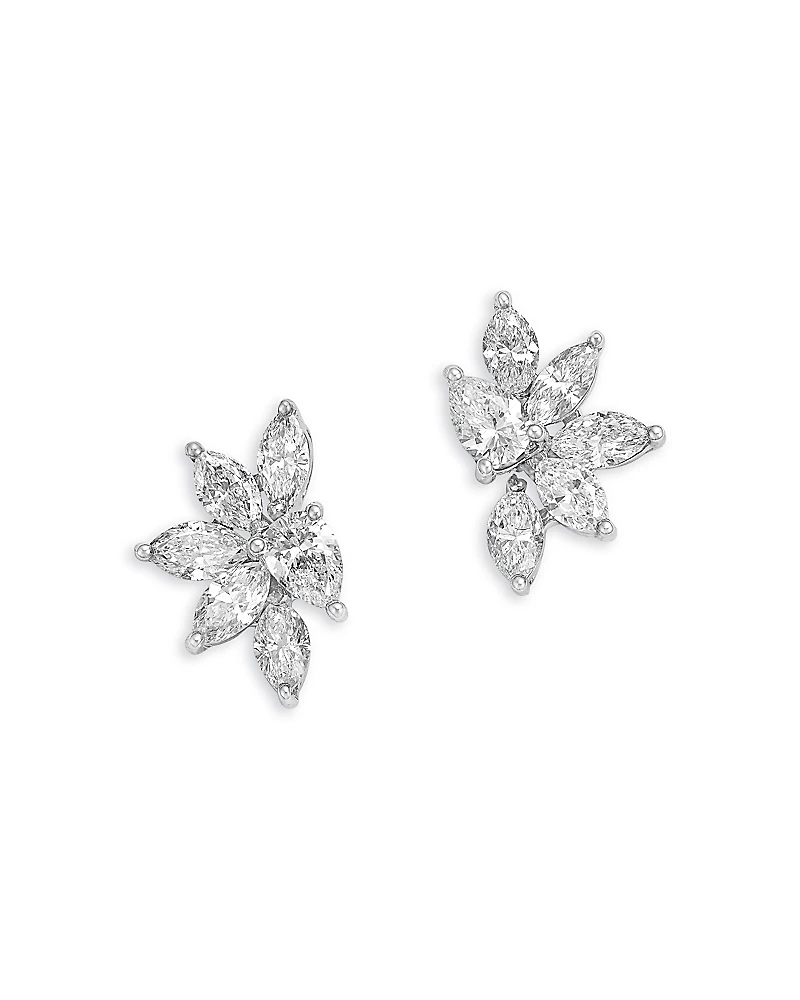 Bloomingdale's Fine Collection Diamond Pear & Marquis Cluster Stud Earrings