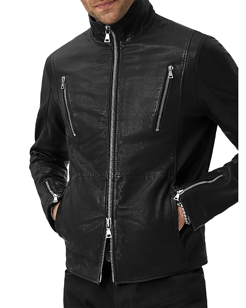 John Varvatos Jared Racer Leather Jacket