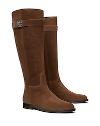 Tory Burch Women's T Lock Suede Riding Boots