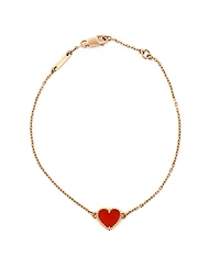 Pre-Owned Van Cleef & Arpels Sweet Alhambra Heart Bracelet 18K Rose Gold Carnelian