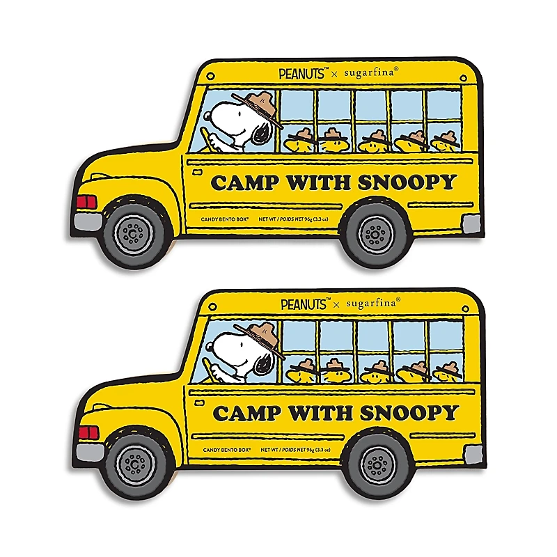 Sugarfina Camp Snoopy 2 Piece Candy Bento Box, Set of 2