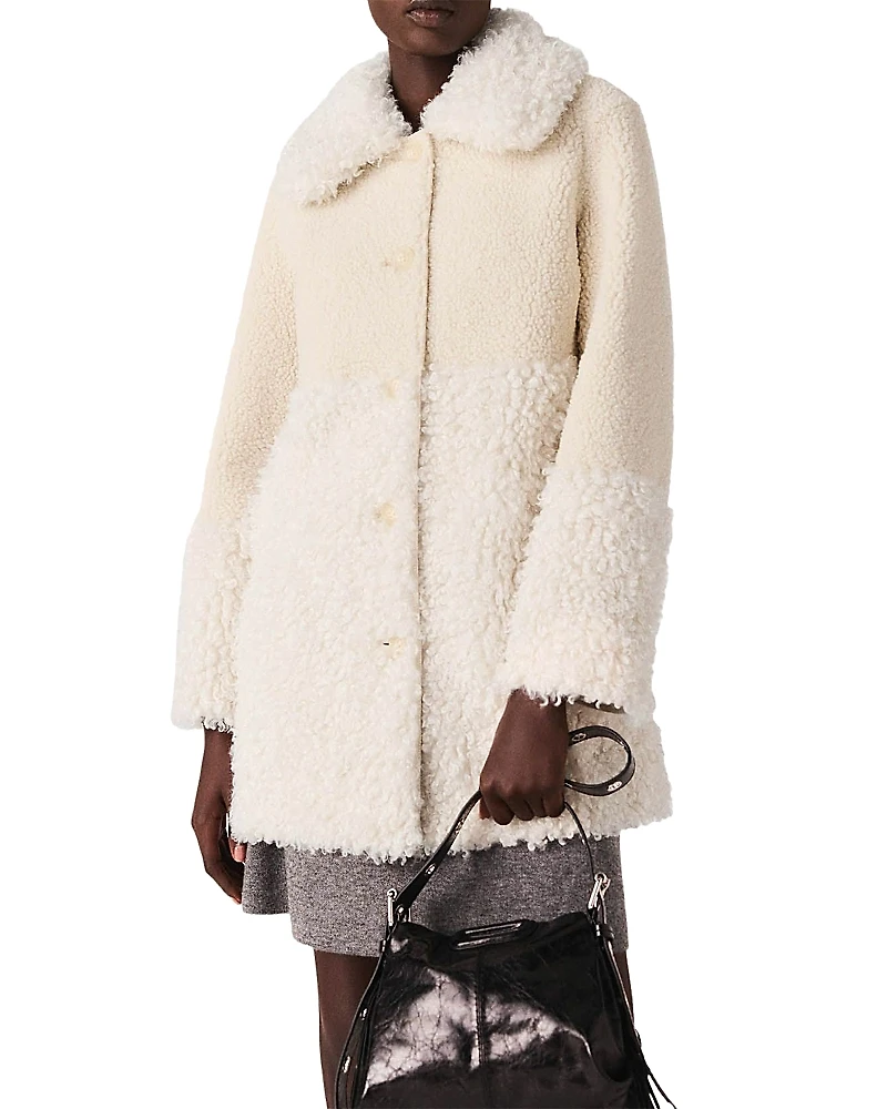 Maje Long Faux Fur Coat