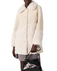 Maje Long Faux Fur Coat