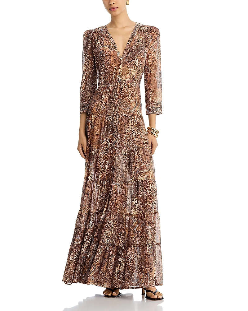 L'Agence Seraphina Tiered Maxi Dress