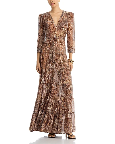 L'Agence Seraphina Tiered Maxi Dress