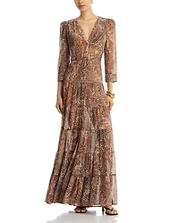 L'Agence Seraphina Tiered Maxi Dress