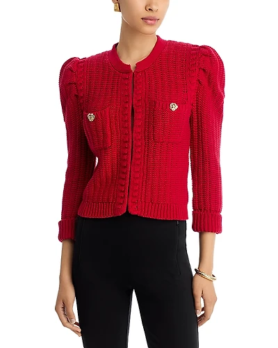 L'Agence Delli 3/4 Sleeve Crop Cardigan