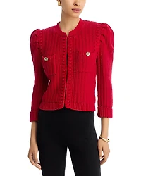 L'Agence Delli 3/4 Sleeve Crop Cardigan