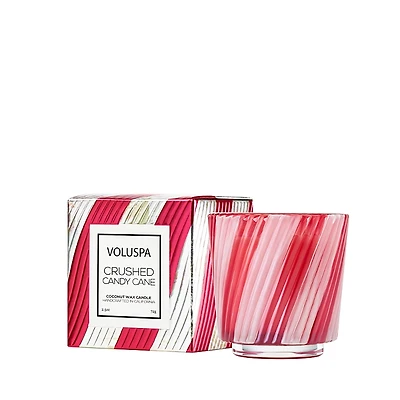 Voluspa Crushed Candy Cane Petite Pedestal Candle 2.5 oz.