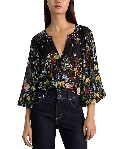 Alice and Olivia Thalia Long Sleeved Button Down Blouse