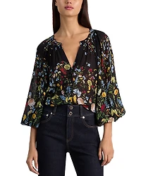 Alice and Olivia Thalia Long Sleeved Button Down Blouse