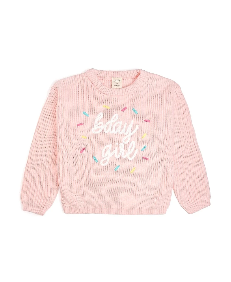 Sweet Wink Girl's Birthday Girl Sprinkle Knit Sweater - Little Kid