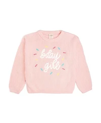 Sweet Wink Girl's Birthday Girl Sprinkle Knit Sweater - Little Kid