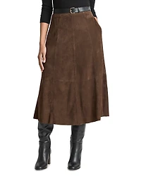 Vince Flared Leather Skirt