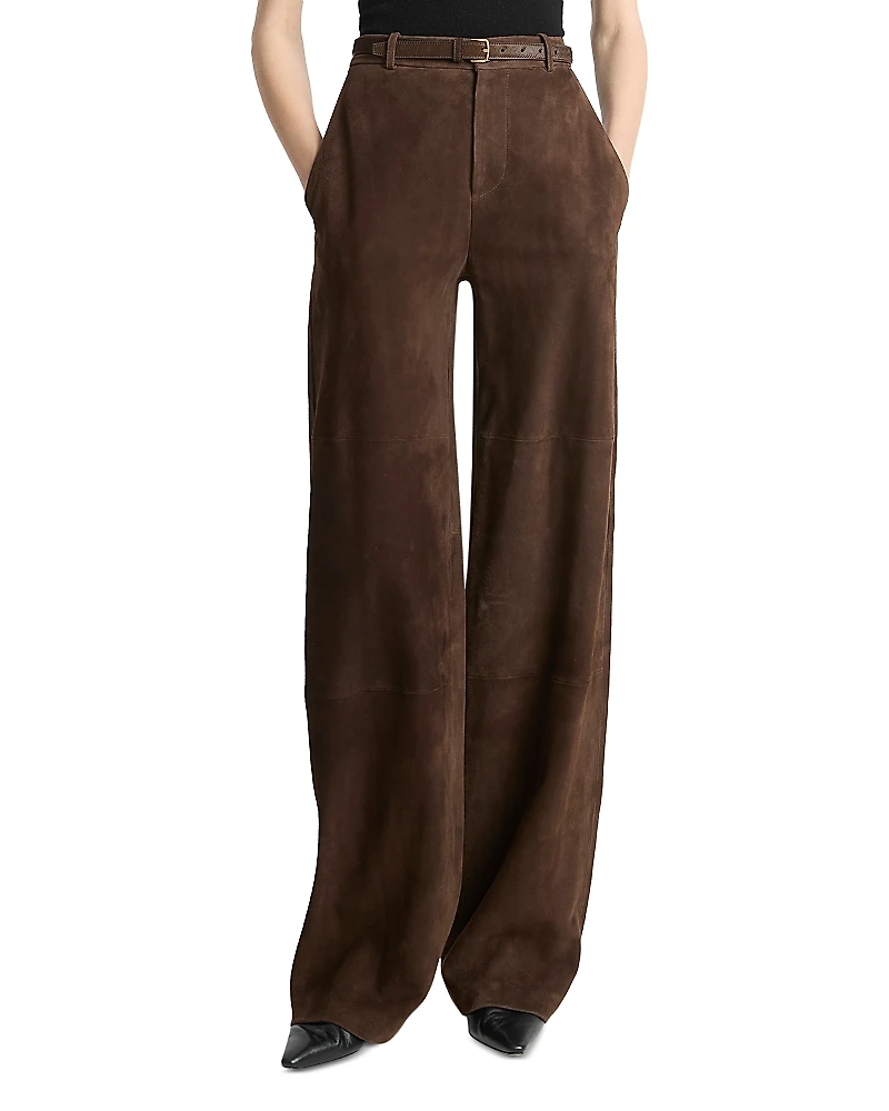 Vince Mid Rise Suede Trousers