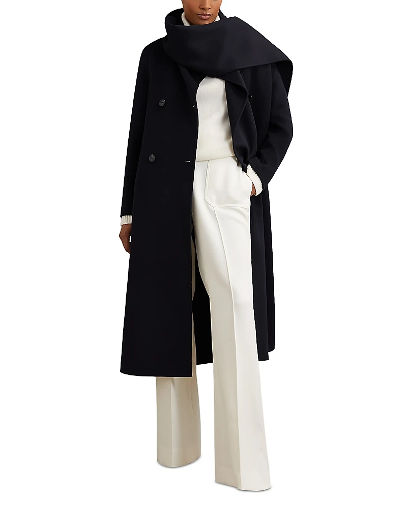 Reiss Wool Blend Long Scarf Blindseam Coat