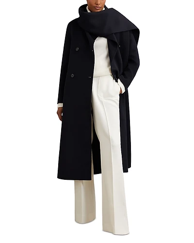 Reiss Wool Blend Long Scarf Blindseam Coat