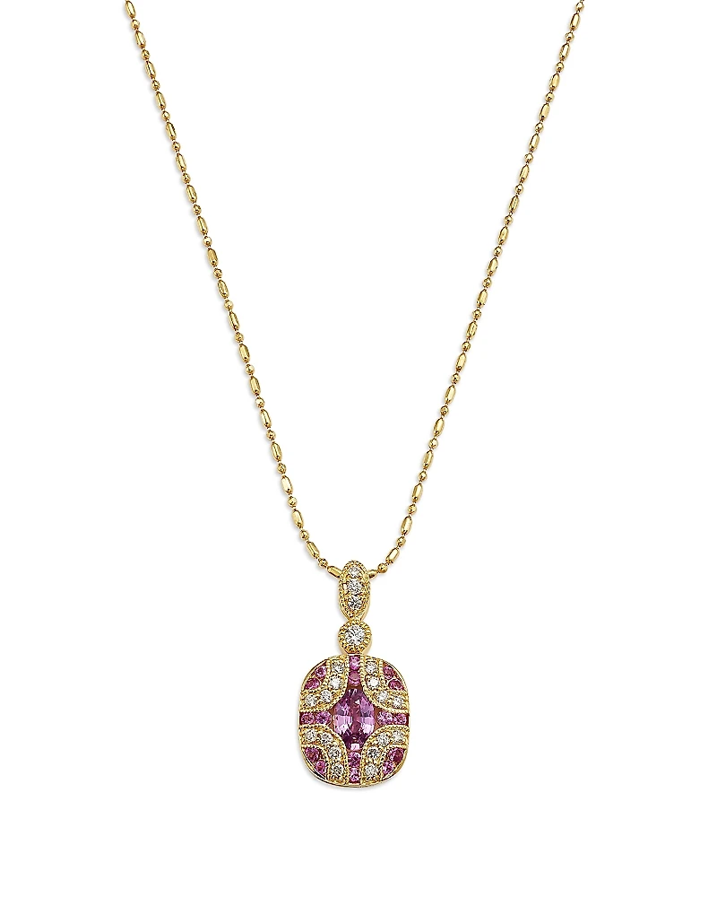 Bloomingdale's Fine Collection Pink Sapphire & Diamond Pendant Necklace