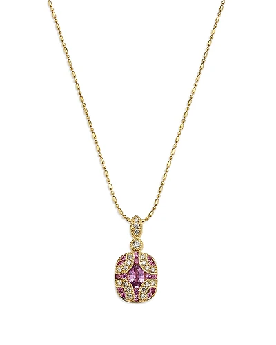 Bloomingdale's Fine Collection Pink Sapphire & Diamond Pendant Necklace