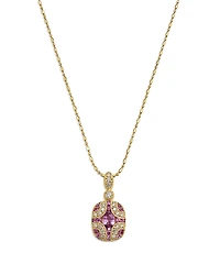 Bloomingdale's Fine Collection Pink Sapphire & Diamond Pendant Necklace
