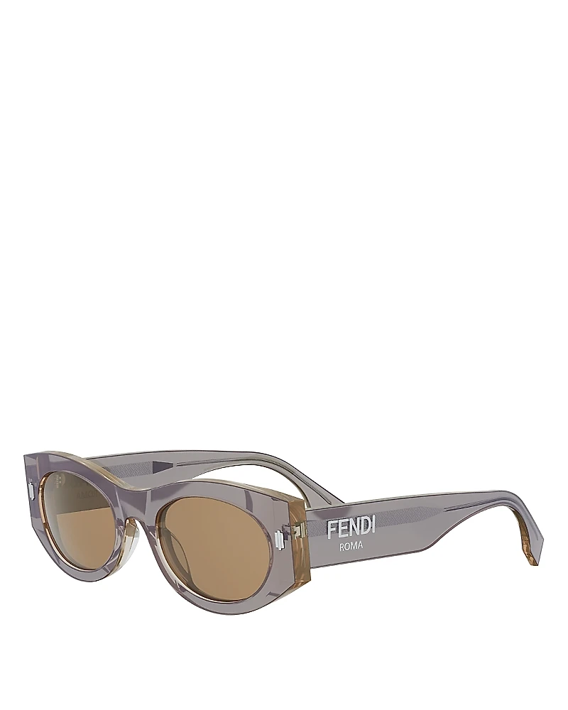 Fendi Roma Oval Sunglasses, 52mm