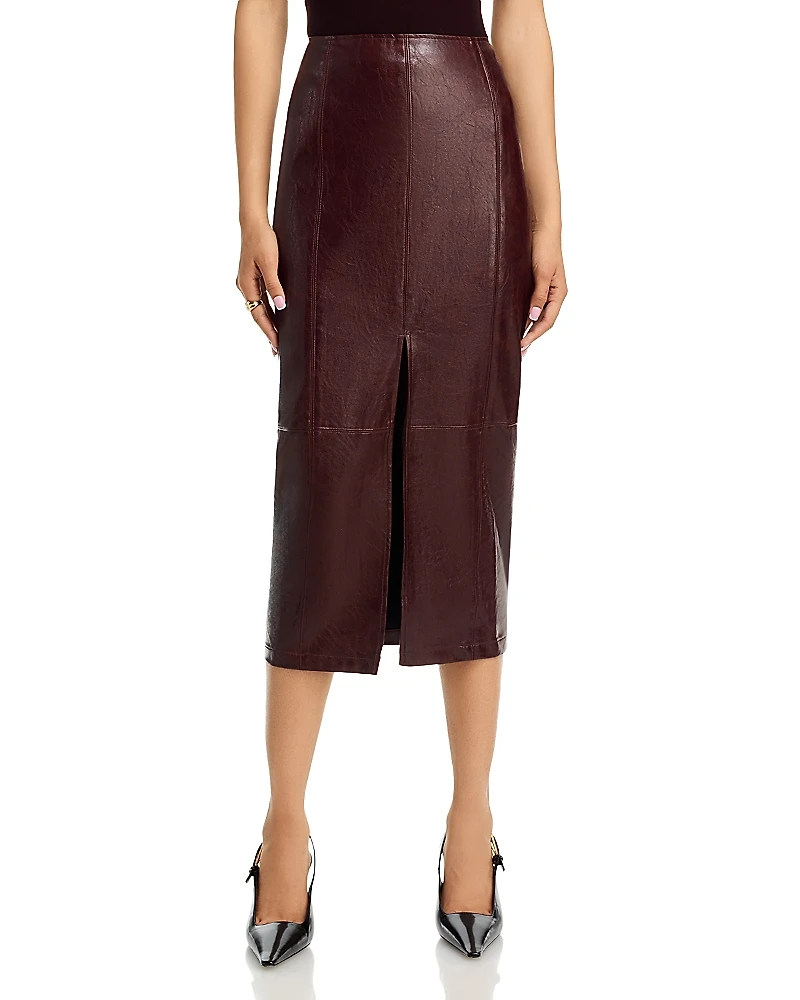 Lost and Wander Valor of Venus Faux Leather Midi Skirt