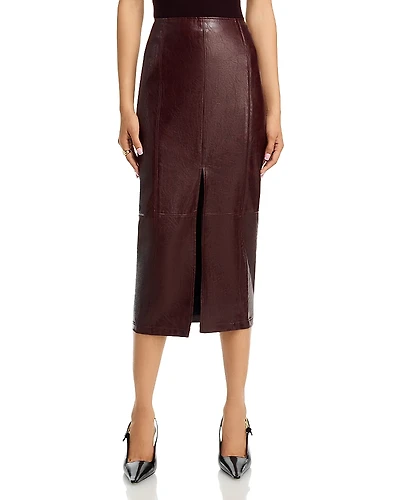Lost and Wander Valor of Venus Faux Leather Midi Skirt