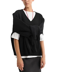 ROHE Wool Cashmere Sleeve Wrap Sweater