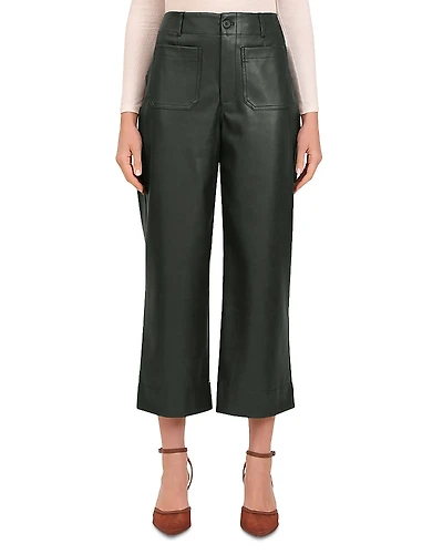 Bagatelle Faux Leather Cropped Wide Leg Pants