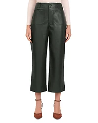 Bagatelle Faux Leather Cropped Wide Leg Pants