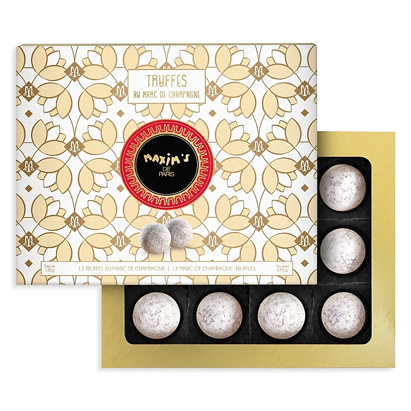Maxim's de Paris Champagne Chocolate Truffles Gift Box, 12 Pieces